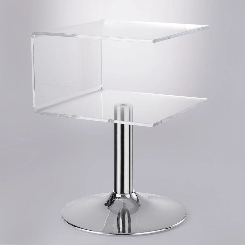 Table d'appoint en acrylique moderne transparente Table de chevet en forme de C