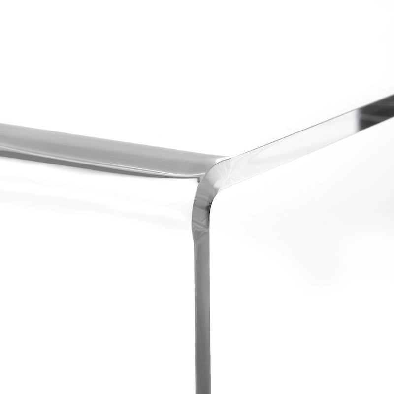 Table d'appoint en acrylique moderne transparente Table de chevet en forme de C
