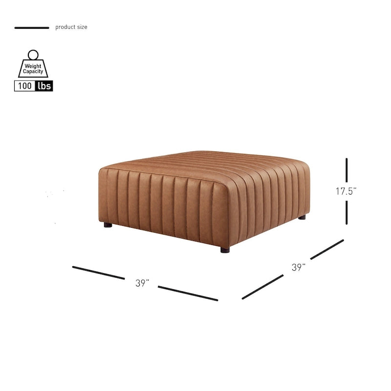 Pouffe carré en similicuir