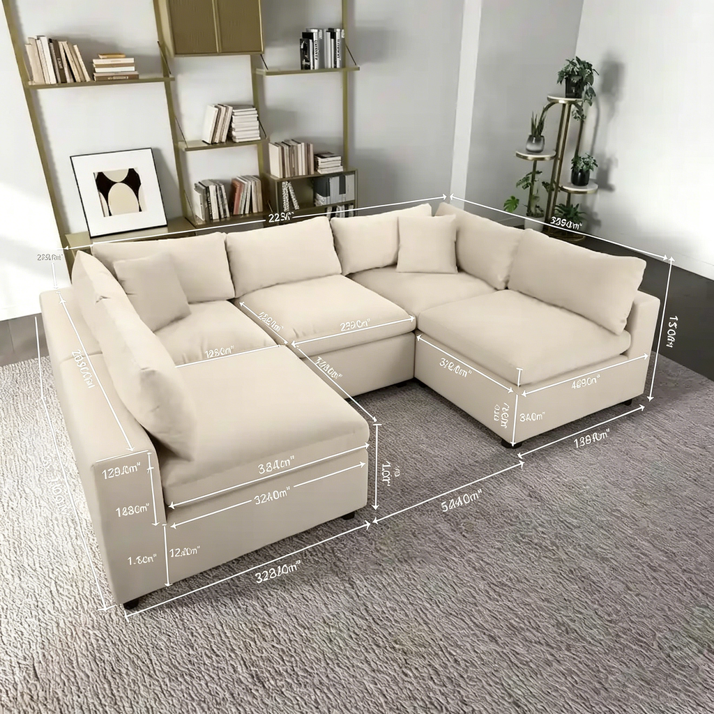 Canapé modulaire moderne en velours de style médiéval