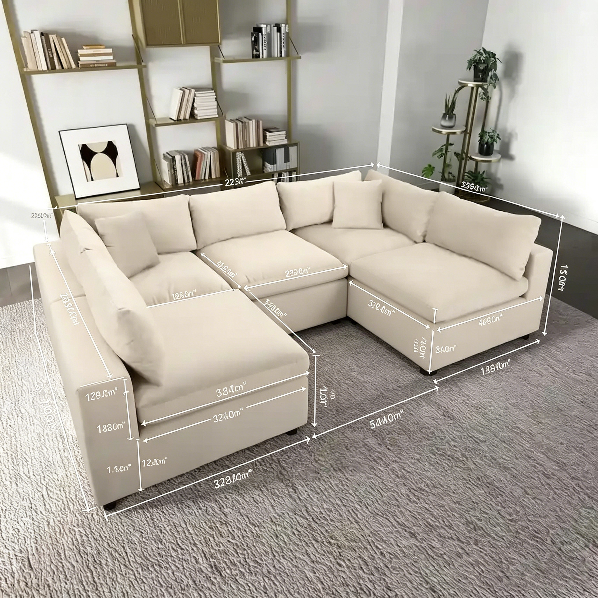 Canapé modulaire moderne en velours de style médiéval