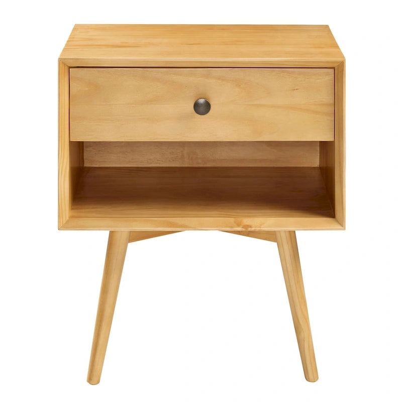 Table de chevet en bois massif de style médiéval