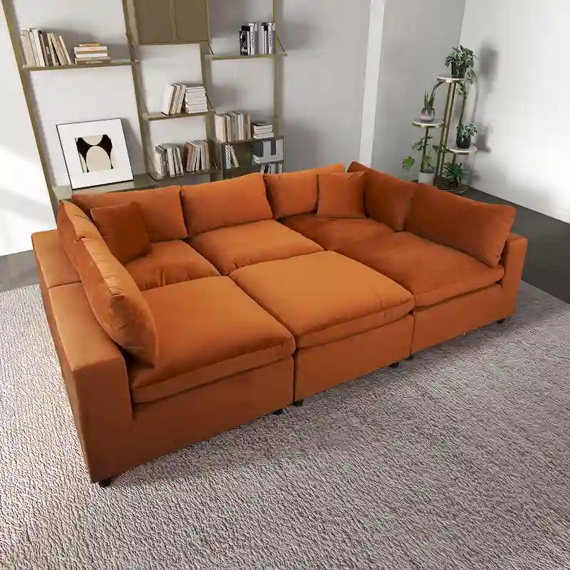 Canapé modulaire moderne en velours de style médiéval