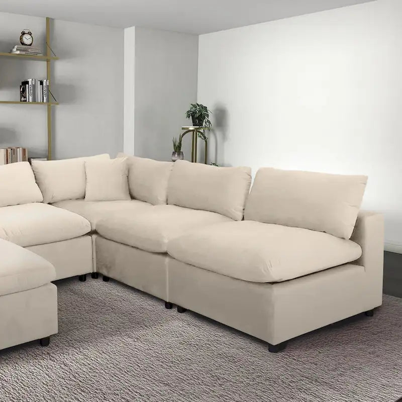 Canapé modulaire moderne en velours de style médiéval