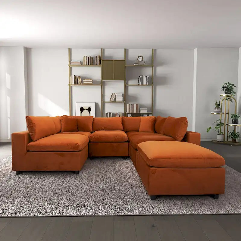Canapé modulaire moderne en velours de style médiéval
