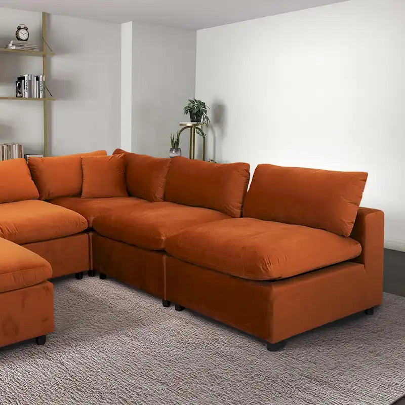Canapé modulaire moderne en velours de style médiéval