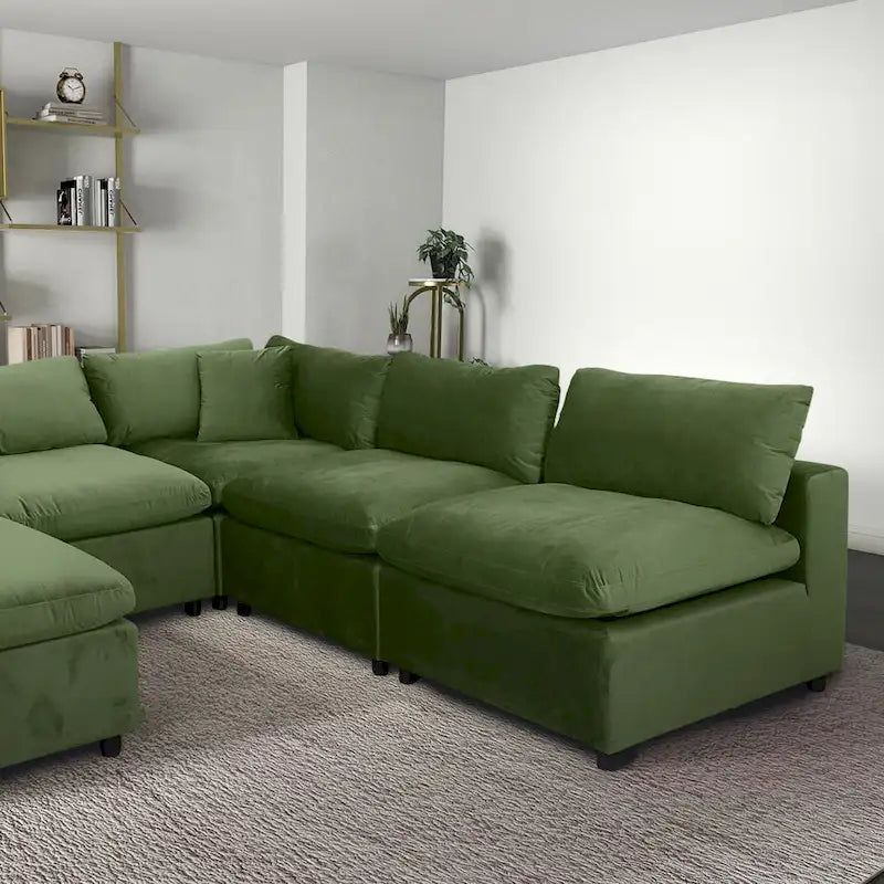 Canapé modulaire moderne en velours de style médiéval