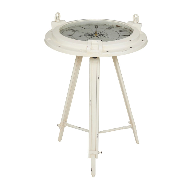 Table d'appoint en métal en forme de boussole