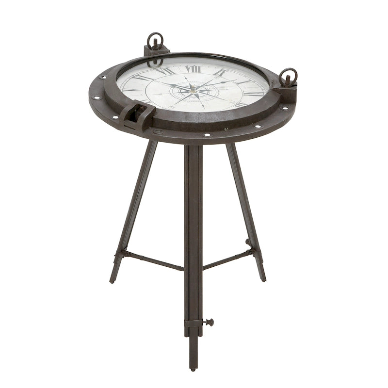 Table d'appoint en métal en forme de boussole