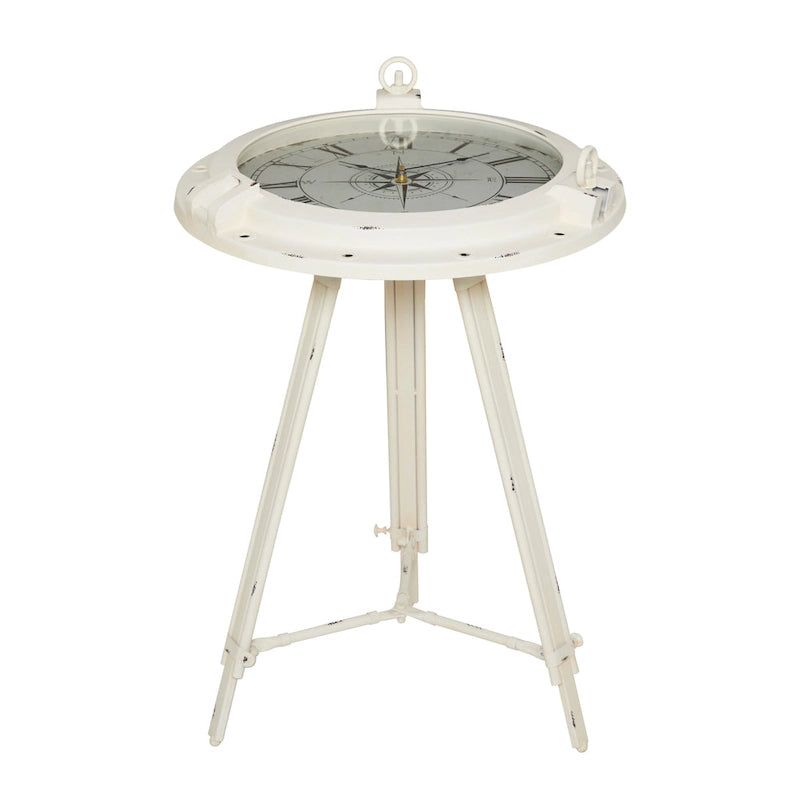 Table d'appoint en métal en forme de boussole