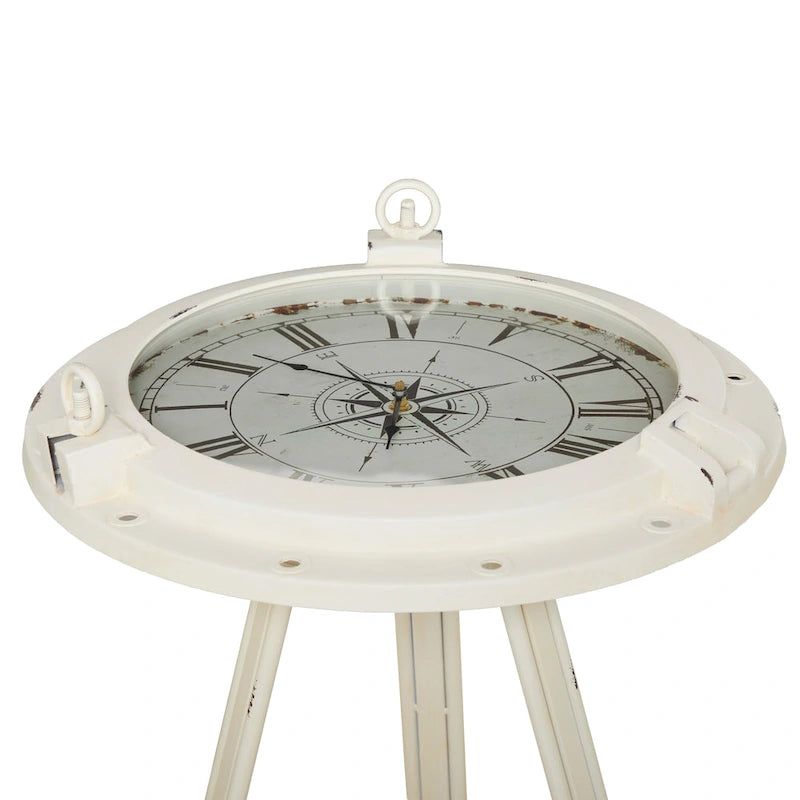 Table d'appoint en métal en forme de boussole