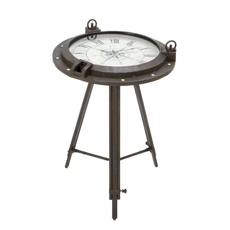 Table d'appoint en métal en forme de boussole