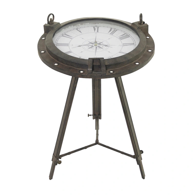 Table d'appoint en métal en forme de boussole