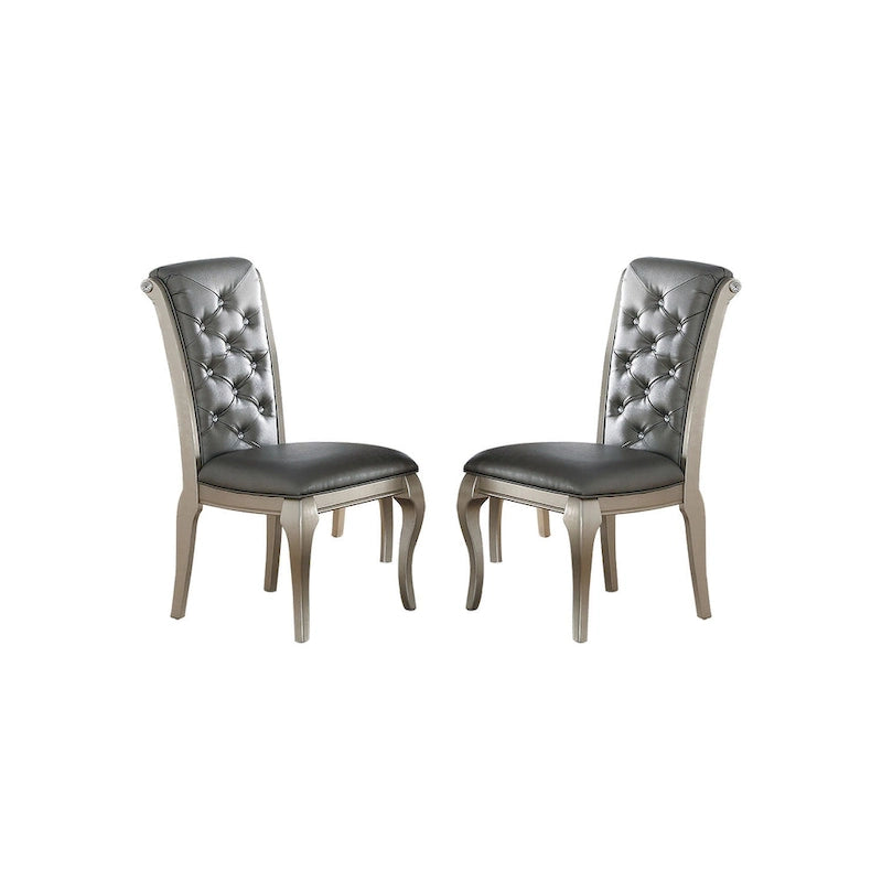 Chaise de salle à manger capitonnée avec dossier