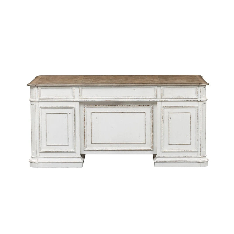 Bureau écorce patinée blanc antique