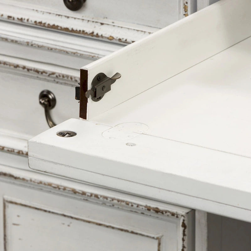 Bureau écorce patinée blanc antique
