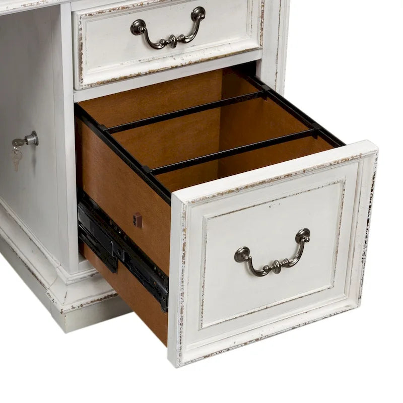 Bureau écorce patinée blanc antique