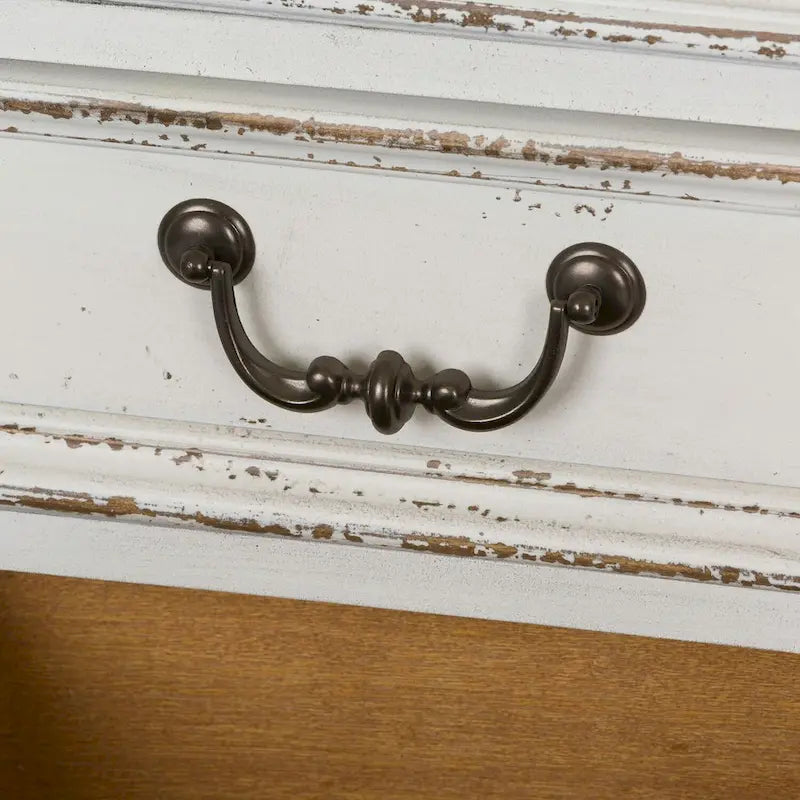 Bureau écorce patinée blanc antique
