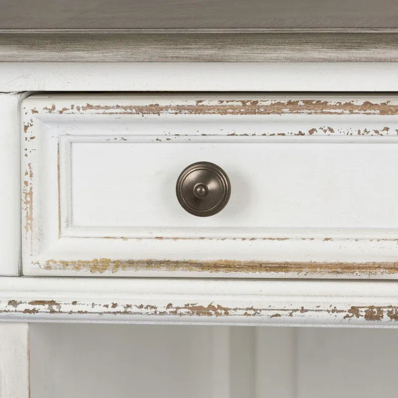 Bureau écorce patinée blanc antique