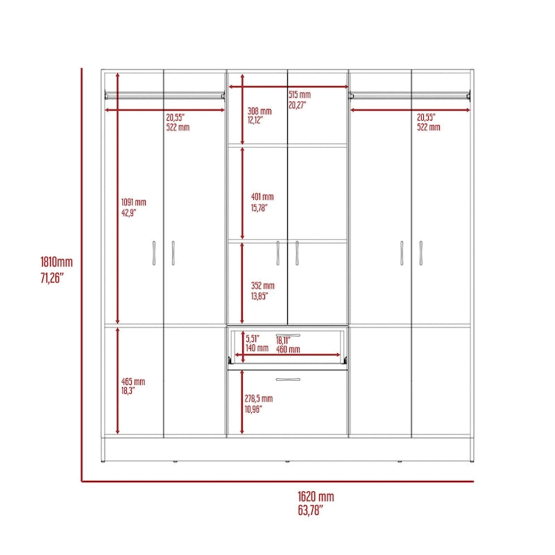Armoire six portes