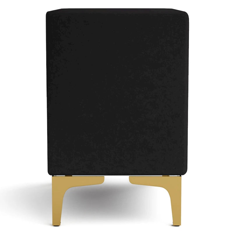 Table de chevet double tiroir en tissu