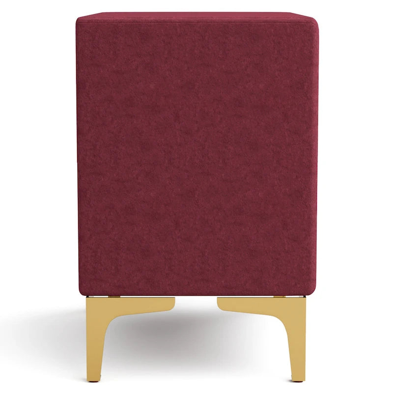 Table de chevet double tiroir en tissu