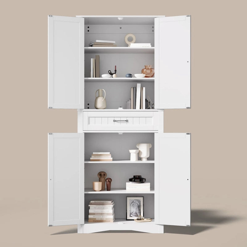 Meuble de rangement de cuisine blanc autoportant