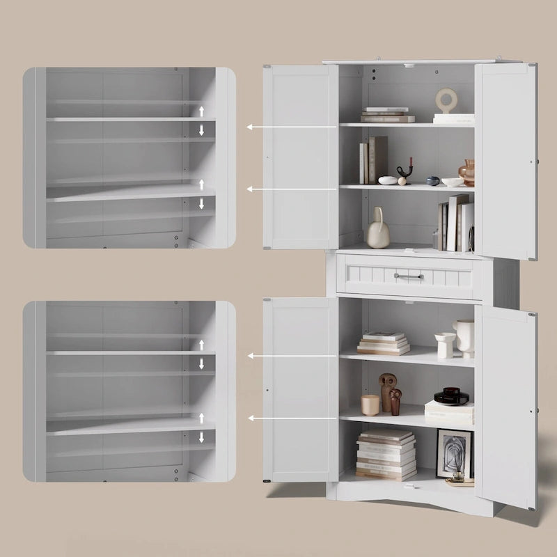 Meuble de rangement de cuisine blanc autoportant