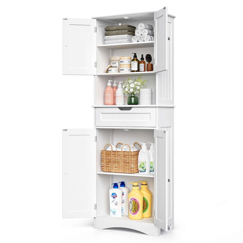 Meuble de rangement de cuisine blanc autoportant