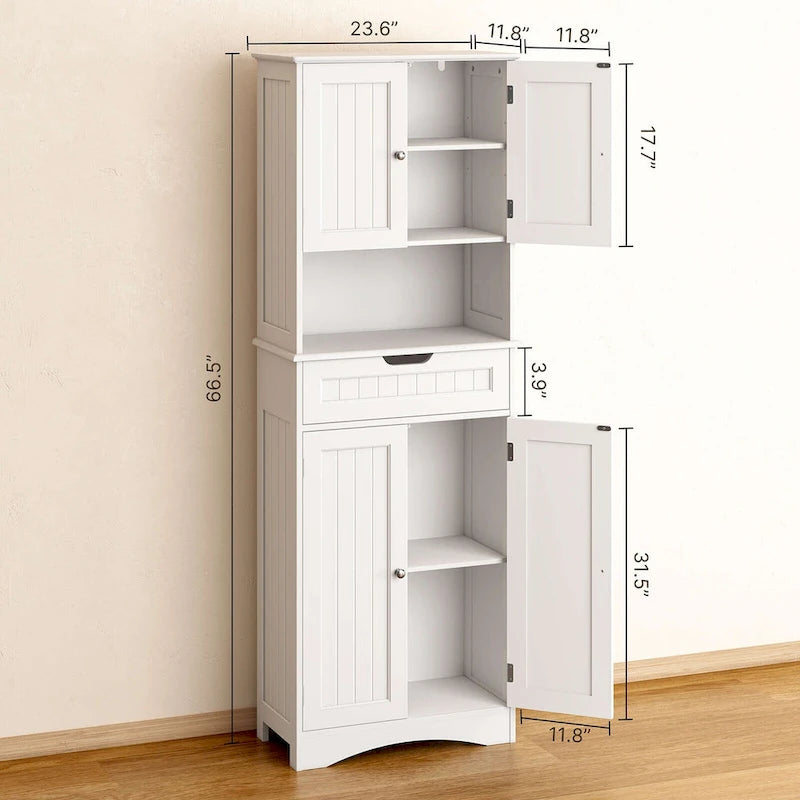 Meuble de rangement de cuisine blanc autoportant