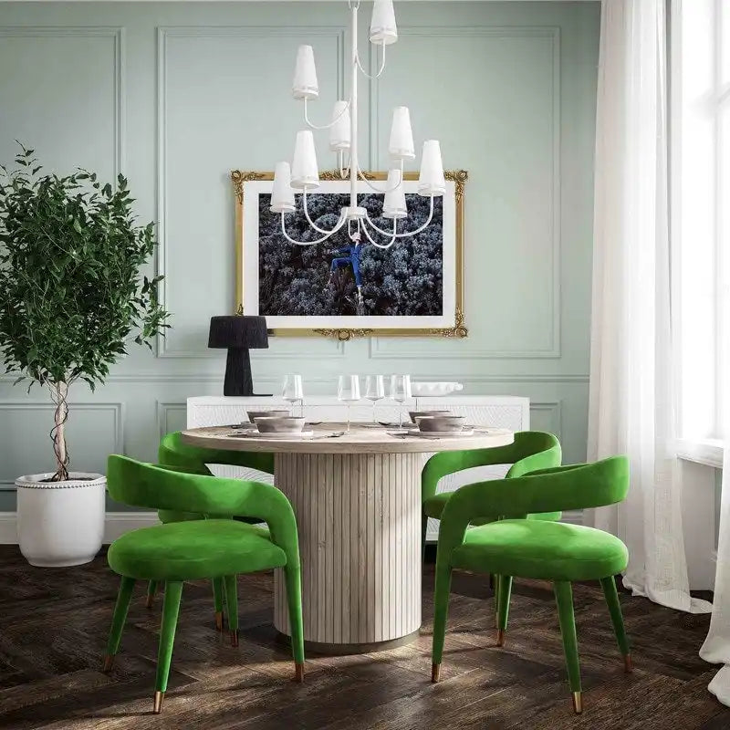 Chaise de salle à manger en velours