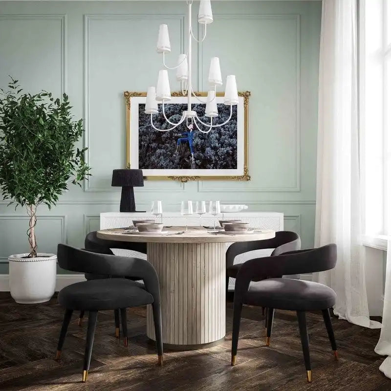 Chaise de salle à manger en velours