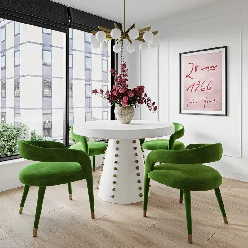 Chaise de salle à manger en velours