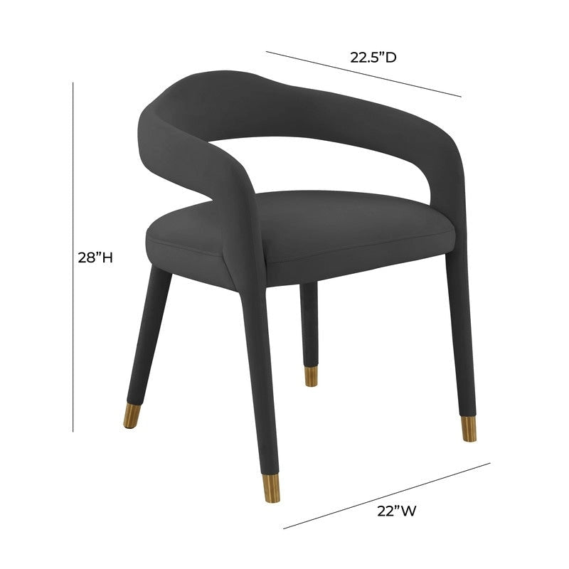 Chaise de salle à manger en velours