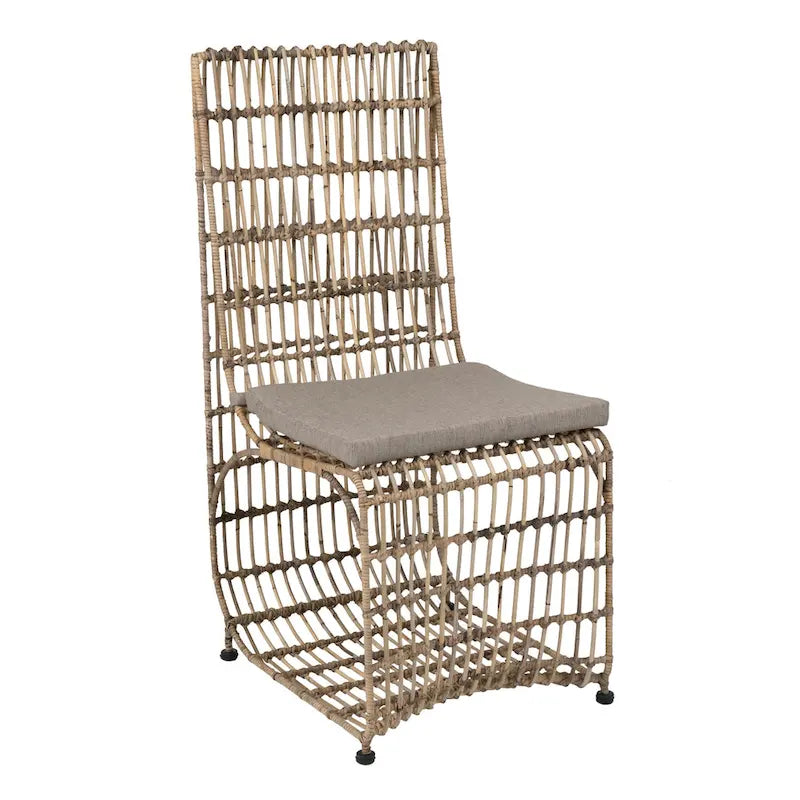 Chaise de salle à manger en fer tressé de rotin par
