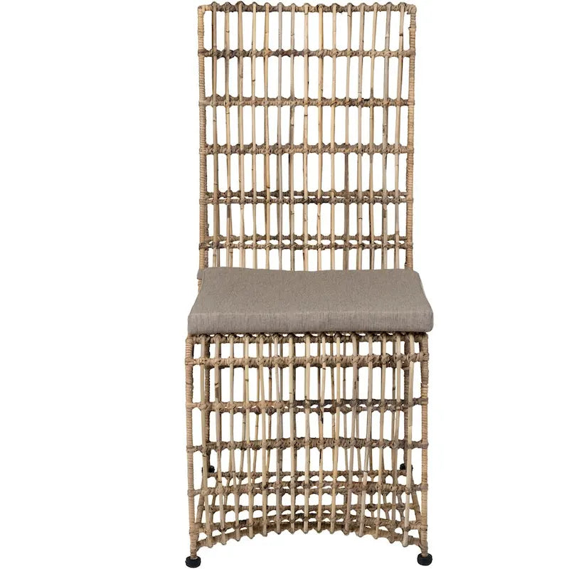 Chaise de salle à manger en fer tressé de rotin par