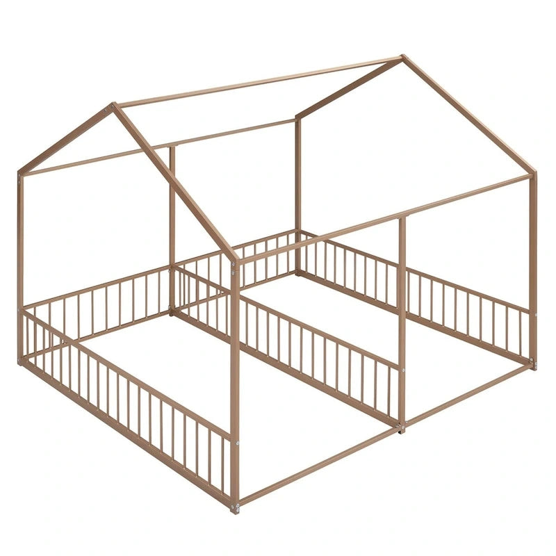 Lits plateformes de maison en métal taille double