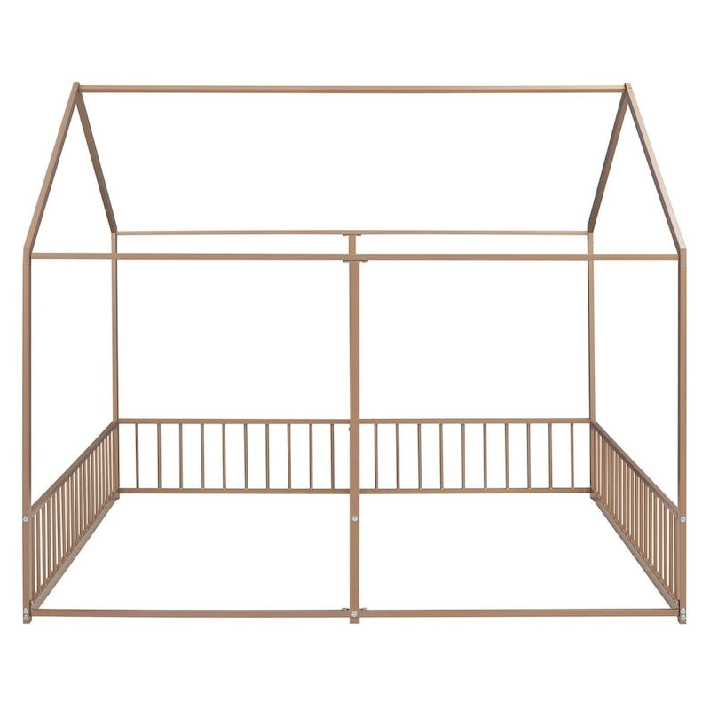 Lits plateformes de maison en métal taille double