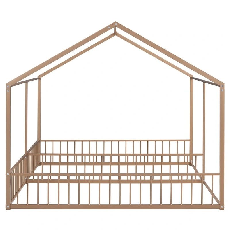 Lits plateformes de maison en métal taille double