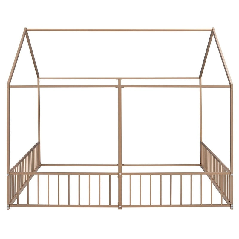 Lits plateformes de maison en métal taille double