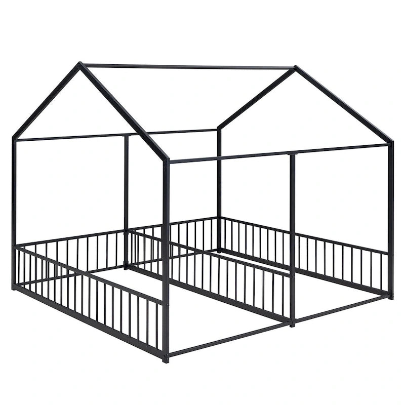 Lits plateformes de maison en métal taille double