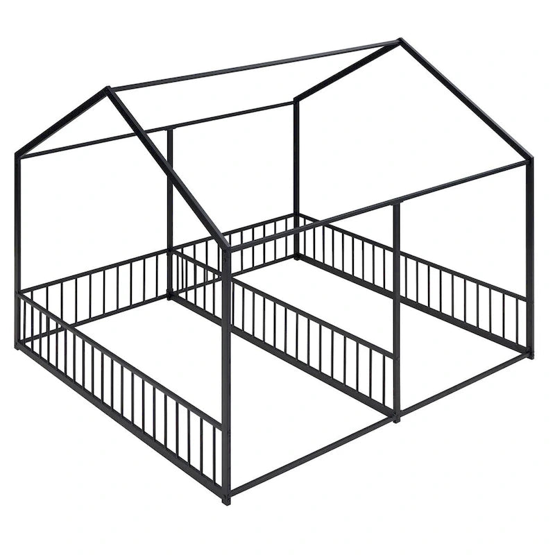 Lits plateformes de maison en métal taille double