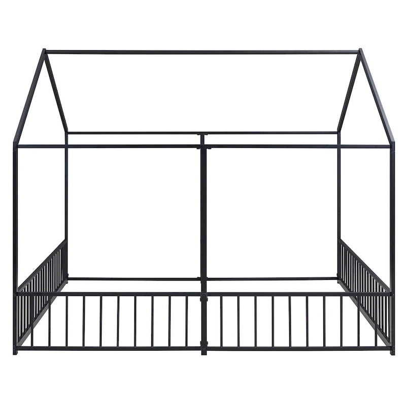 Lits plateformes de maison en métal taille double