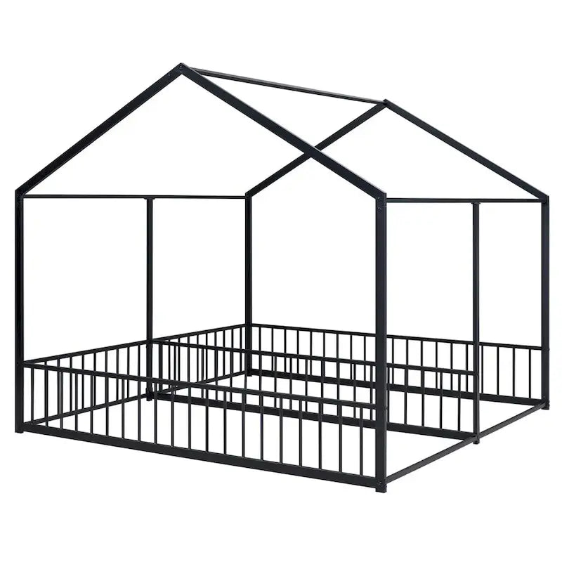Lits plateformes de maison en métal taille double