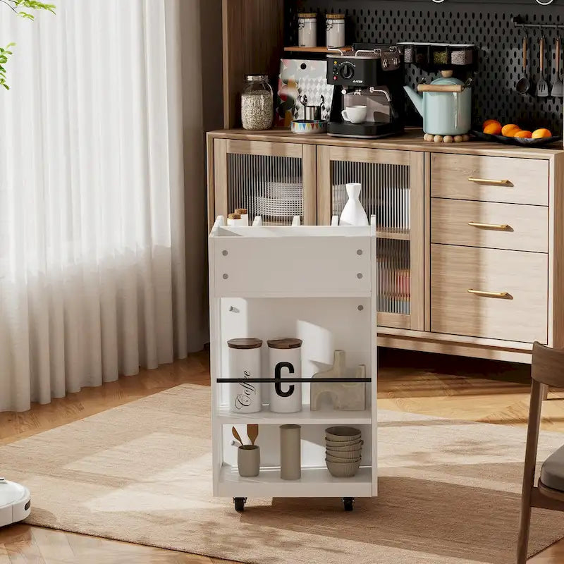 Îlot de Rangement de Cuisine Mobile Minimaliste