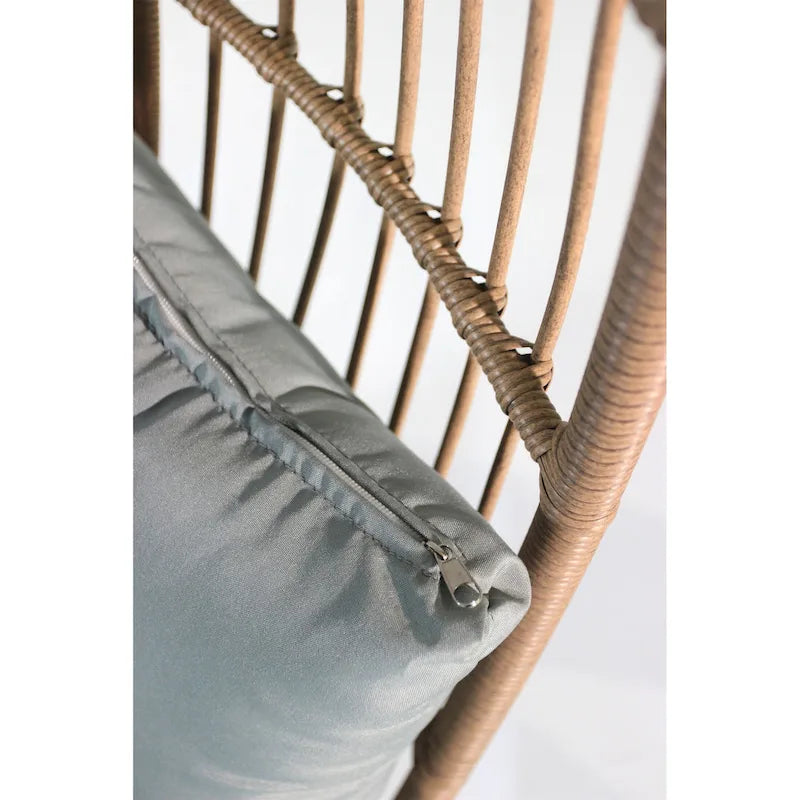 Fauteuil œuf et pouf en osier pour jardin extérieur