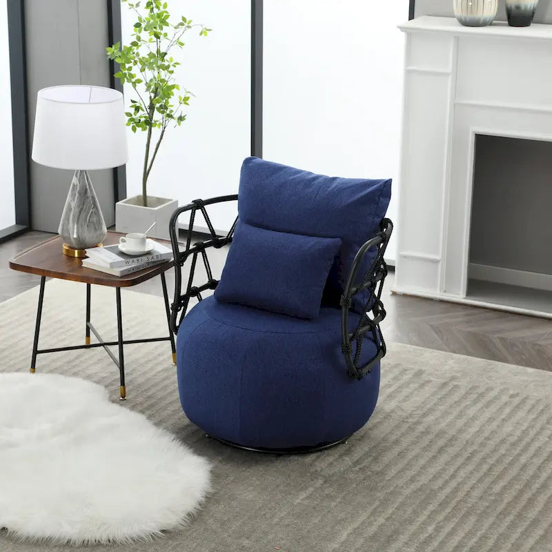 Fauteuil d'appoint pivotant rembourré pour salon