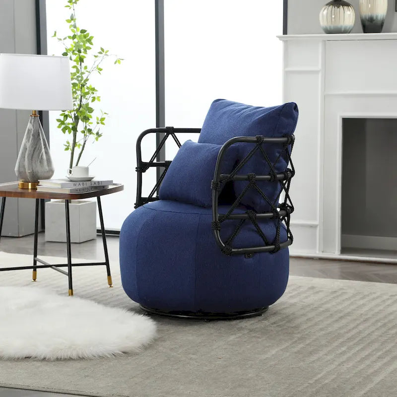 Fauteuil d'appoint pivotant rembourré pour salon