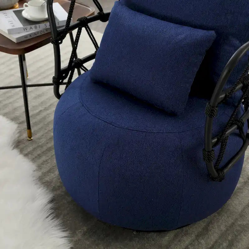 Fauteuil d'appoint pivotant rembourré pour salon