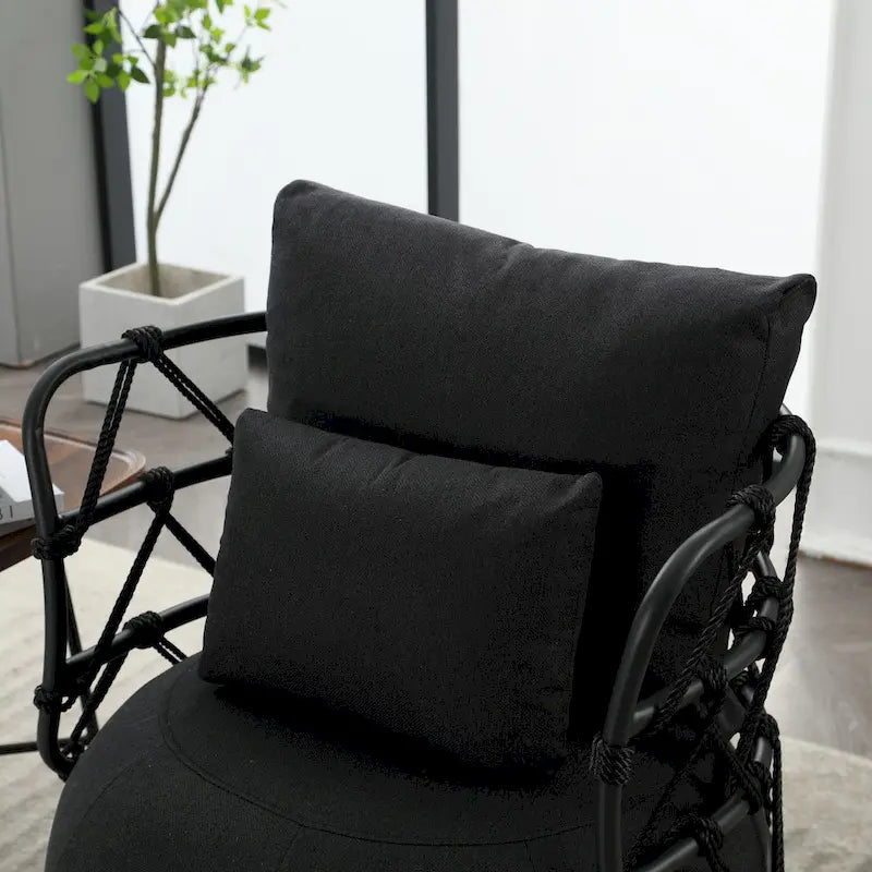 Fauteuil d'appoint pivotant rembourré pour salon